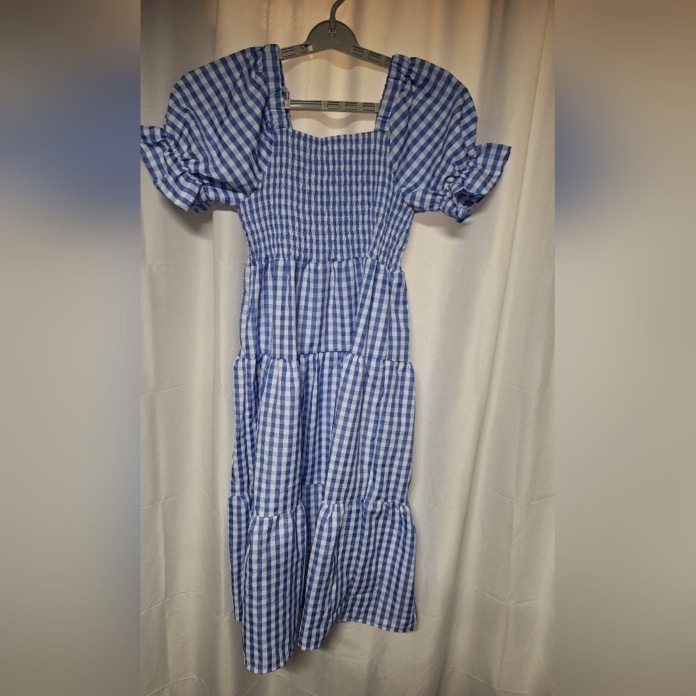 Chic Blue Gingham Print Dress Or Costume . Wizerd Of Oz.